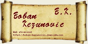 Boban Kezunović vizit kartica